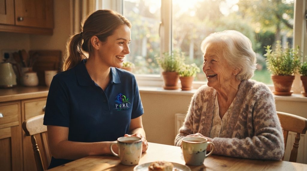 Respite Care for Family Caregivers: What Families Should Know caregiver sitting with elderly woman 2
