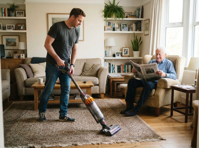 caregiver vacuuming living room 1